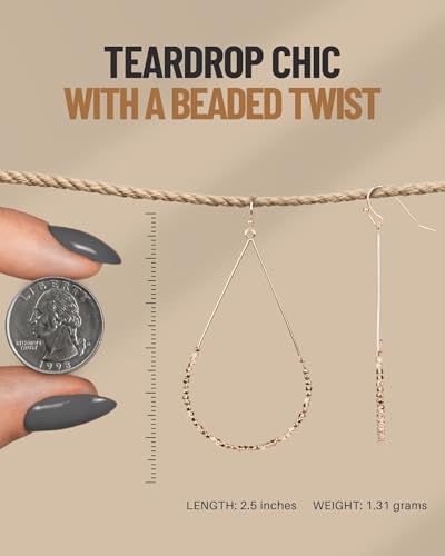 Earrings Teardrop hoop dangle drop with Seed Beads for Women3