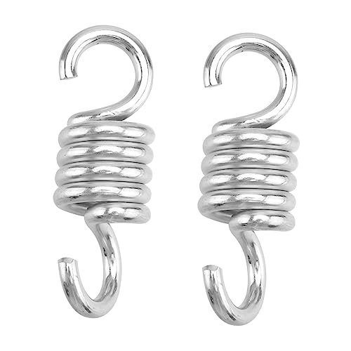 GANAZONO 2pcs Chair Spring Hammock Frame Swing Hook Ceiling Swivel Hooks Hanging Cloth Rack Hanging Hammock Chair Outdoor Kit Tree Swing Straps Hammock Hanging Basket Hooks Hanger Silver