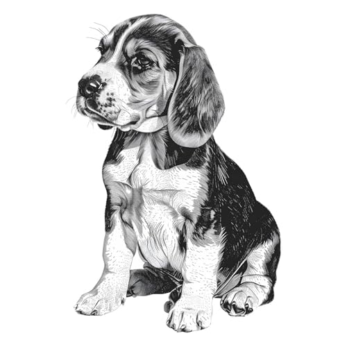Vinilo Decorativo Perro Beagle Estilo Grabado Vintage