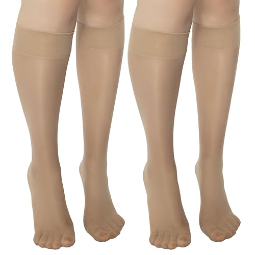 MANA MANA Chaussettes Hautes Jusqu'aux Genoux - 15 Deniers, Respirantes Et Fantaisie, Style Bohème, Taille Universelle, Fabriquées En Italie - Parfaites Pour Toutes Les Occasions, Natural