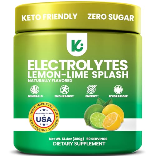 Image of Keppi Electrolytes Powder - Lemon Lime Flavor 50 Servings - No Sugar Hydration Supplement with Potassium, Magnesium, Sodium - Keto, Vegan, Fasting-Friendly, Zero Calorie Electrolyte Drink