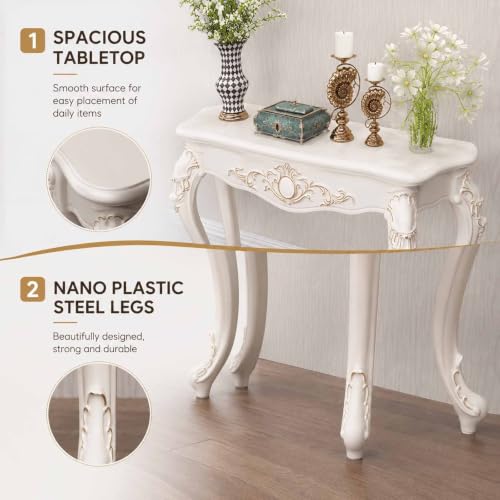 Mesa de recibidor de madera compacta para pasillos oscuros que necesitan vida 5
