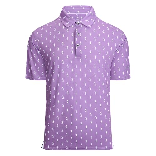 Image of Damipow Premium Golf Shirts for Men Dry Fit Performance Polo Short Sleeve Collared Shirt