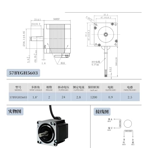 Moteur pas à pas 1,2 nm avec axe de 6.35mm à haute rigidité