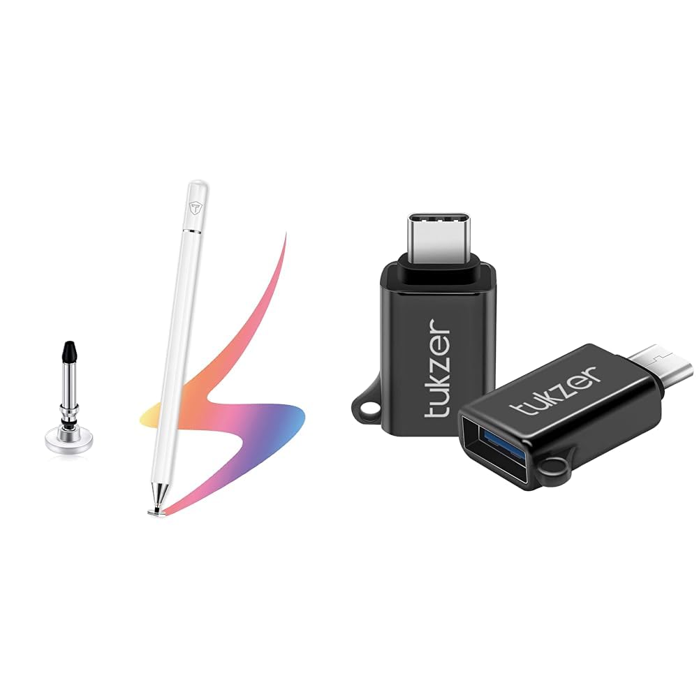 Tukzer Universal Stylus Pen for Smartphone/Tablet/iPad/Pro/Air/iPhone/iOS/Android/All Touch Screens, White