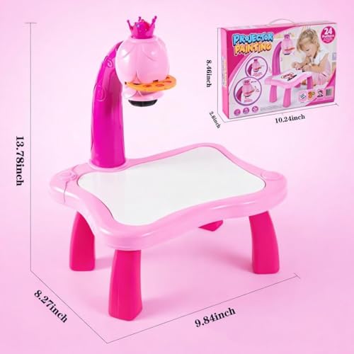Image of Dimitra Plastic Drawing Projector Table for Kids | Trace & Draw with Light-Music | Smart Projector Sketcher Desk | Learning Projection Painting Machine for Boy Girl 3 + Years Old (Multicolour)