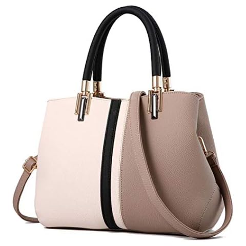 SMALLBLUER Women Soft Patent Leather Handbags Ladies Shoulder Evening Crossbody Bags Trendy Hobo Totes Clutches-Khaki Cover