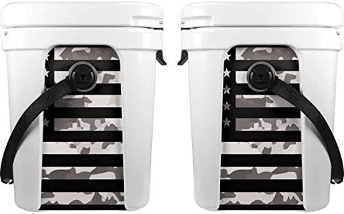 Skinit Decal Skin Compatible with YETI Roadie 24 Hard Cooler - Originally Designed Black and White Camo American Flag Design