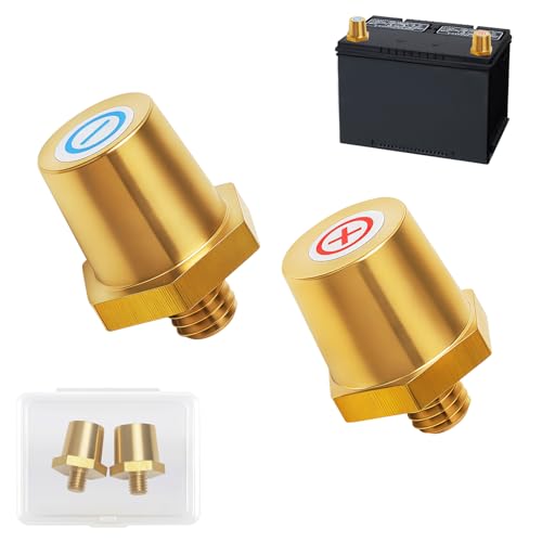 Contenuto della confezione completo per la sostituzione immediata Nel set è incluso un paio di adattatori per poli batteria M8 (rosso + nero), perfetti per sostituire vecchi morsetti. Mantenete i connettori della batteria in perfette condizioni e assicurate una connessione di alimentazione ottimale in qualsiasi momento