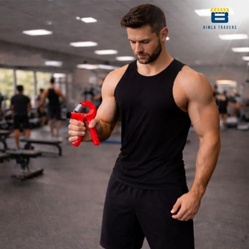 Image of CRAE Hand Gripper - Adjustable Grip Strengthener for Forearm, Wrist & Finger Workout Men & Women Capacity 60 kg (Red)