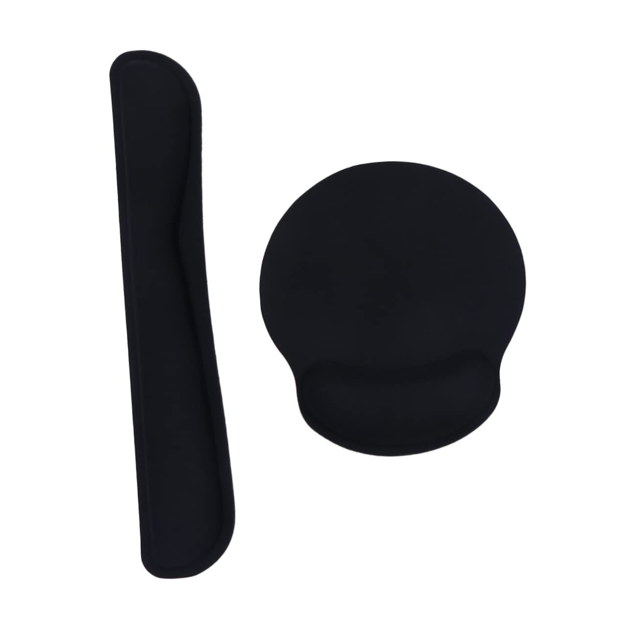 PLAFOPE 2 Set 2 Pezzi Comodi Poggiapolsi Per Tastiera in Memory Foam Per Mouse Da Lavoro Elastico - Nero