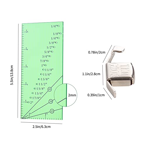 Régua de margem de costura e 2 guia de costura magnética para máquina de costura 1/8â a 2â linha reta de bainhas Régua de costura para medidor de costura com ponto de pivô de 1/4â e linha de corte de - Imagem 3