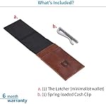 The Latcher Minimalist Wallet by Dockem: Slim and Versatile with Optional Card Case Companion (Vintage Brown Virtuosa Genuine Top-Grain Leather) (Brown Virtuosa)