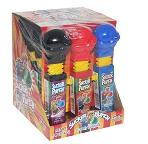KIDSMANIA Suction Cup Punch Candy Lollipop 0.7oz Each (Pack of 12")