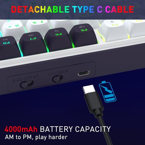Image of Redragon K744 PRO 99 Keys Wireless Gasket RGB Gaming Keyboard, 3-Mode Mechanical Keyboard w /Hot-Swap Socket, Round PBT Keycaps & 5-Layer Noise Dampening, Custom Linear Switch