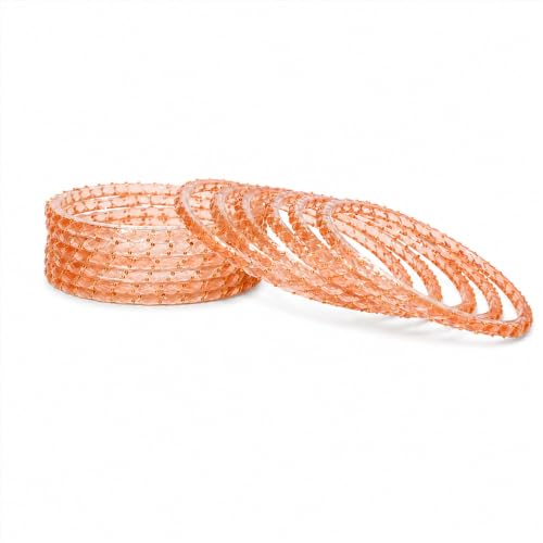 Image of Raindrop Crystal Glass Bangles, Pack of 12