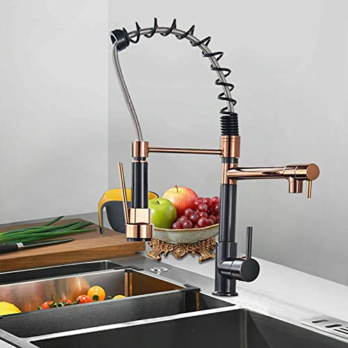 Robinet d'évier haut de gamme en acier inoxydable noir doré à double sortie - 6