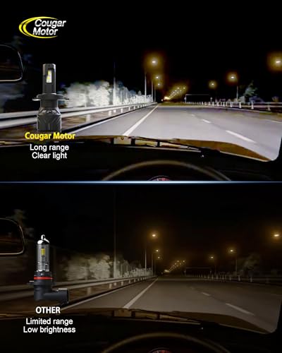 Cougar Motor H4 Bulbs, 9003 Fog Lights 6500K White Non-Polarity H4 Fog Bulb or Off-Road Use Plug and Play - Pack of 2