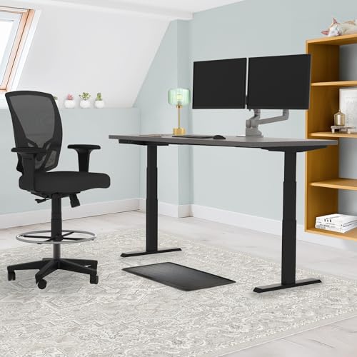Image of Lift It 60 inchx24 inch Electric Standing Desk - Extended Height Range (26 inch-52 inch), Dual Motor Sit Stand Desk, 4 Memory Presets, USB Charging, Commercial Grade (Sarum Twill Top /Black Frame)
