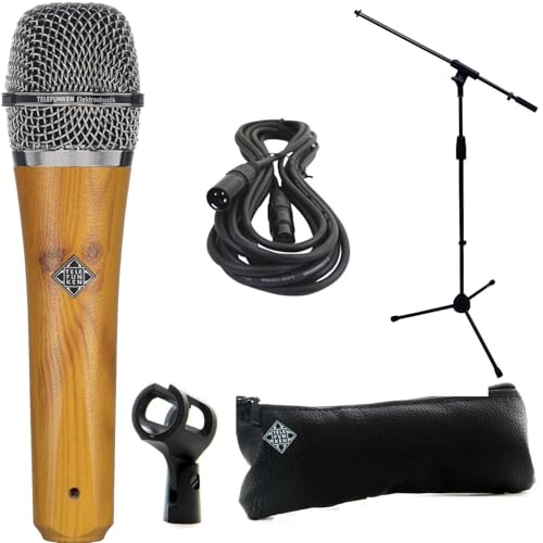 Telefunken M80 Dynamic Microphone (Oak) + XLR Cable and a Mic Stand