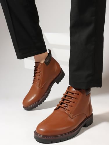 Image of Carlton London Men's Ankle Lace-Up Round Toe Comfortable Boot