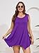 BELAROI Womens Plus Size Tank Tops Summer Sleeveless Scoop Neck Tunic Shirts Casual Loose T-Shirts Blouse(1X,Deep Purple)