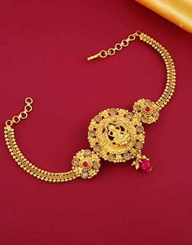 Golden Finish Studded Stone Traditional Bajuband Armlets for Women/Girls By Indian Collectible2