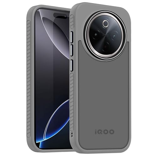 Image of V-TAN Back Cover for IQOO Z10 Compatible Case, Matte Finish Transparent Case, TPU, Camera Protective Shockproof Cover (Grey)