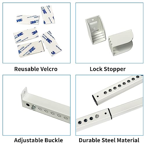 Fioracl Adjustable Window Security Bar, Sliding Door Security Bar-Heavy Duty Iron, Extends From (14.25'' To 37''), Without Drilled Mounting #TOP4