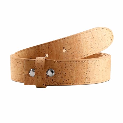 Belt No Buckle Men Women One Piece Strap Without Buckle - Vegan Cork No-Leather2