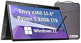 2022 HP Envy X360 15 2-in-1 Touchscreen (Ryzen 5 5625U, 32GB RAM, 1TB SSD, Active Stylus, IST Bag)...