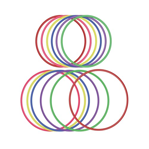 OOTSR 12 Piezas Anillo de plástico para Juego de Lanzamiento de Anillos-18cm y 25cm, Juegos de Práctica de Velocidad y Agilidad, Fiesta, Carnaval, Jardín, Juegos al Aire Libre