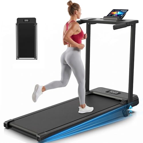 Image of FUNMILY 3.5HP Walking Pad Incline Treadmill with Desk & Handle Bar, Heavy Duty 350 lbs Weight Capacity Portable Treadmill for Home and Office, Remote Control & LED Display