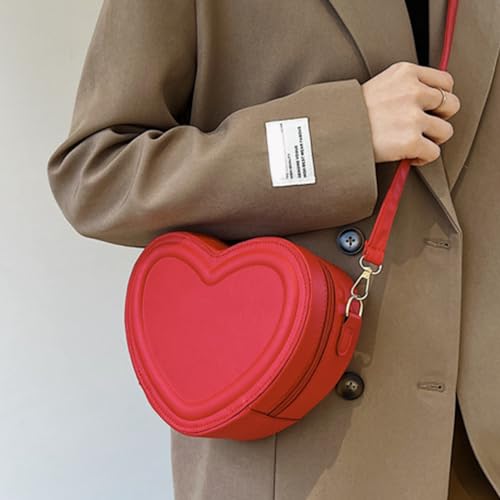 Women's Heart Shape Crossbody Bag, Compact PU Leather Handbag, Gift for Women, Khaki, 20*15*7cm3