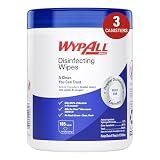 WypAll Disinfecting Wipes (54481), with Hydrogen Peroxide Disinfectant Cleaner for Commercial, Industrial & Healthcare, 5.75 x 7 inch Sheets, Fresh Scent (3 Canisters of 185 Sheets)