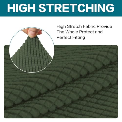 Image of Turquoize 2 Piece Chair Covers Chair Slipcovers for Living Room Small Armchair Chair Cover with Arms Washable Furniture Cover for Chairs Feature Thick Jacquard Fabric (Small Armchair, Bronze Green)