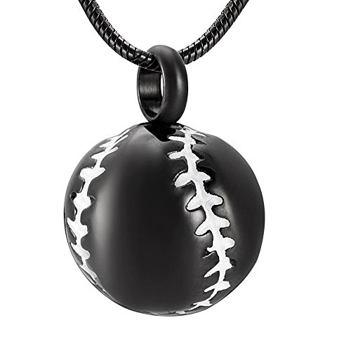 Médaillon funéraire baseball acier inoxydable pour sécuriser les cendres