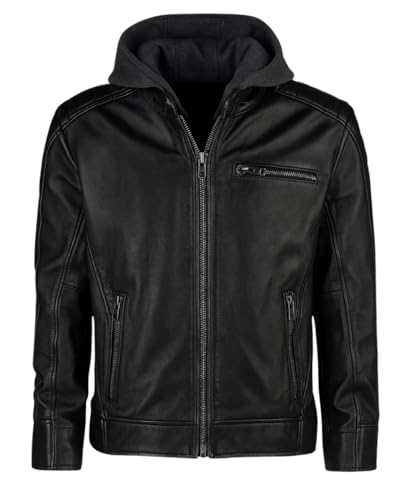 Men’s Black Leather Hoodie Jacket – Superhero Streetwear Vigilante Fashion Coat, costume jacket2
