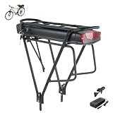 36V 15Ah Batteria Bici Elettrica con Portapacchi, Batterie per Biciclette Elettriche con BMS da 20A, caricabatterie rapido per ruote di conversione per e-bike Bafang e altre marche da 0 a 500W