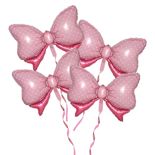 Image of 36 Inches Bow Foil Balloon Huge Bowtie Pink Balloon for Baby Shower, Wedding, Kids Theme Party Decoration (Pink1)
