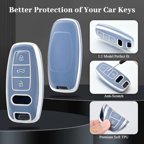 Coque de clé Audi en TPU pour boîtier de télécommande Audi A6 A7 A8 Q7 Q8 - 3