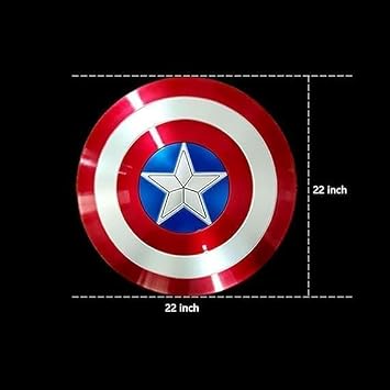 Captain Americaa Shield 22 Inch Mild Steel Cap America Round Shield Leather Grip Wall Decor Shield Rust Free Metal Gift Item