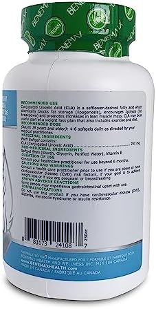 Maximize Your Weight Loss Journey with Benemax CLA 780mg - The Ultimate Stimulant-Free Fat Burner and Metabolism Booster for Lean Muscle Tone | 60 Count 2 41v20qEb5jL. AC