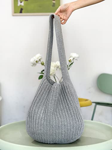 Image of ENBEI Women's Crochet Tote Bag Knit Shoulder bag,Aesthetic Bag,Cute Eco-Friendly Tote for Travel,Daily Use,Gift Box Packaging