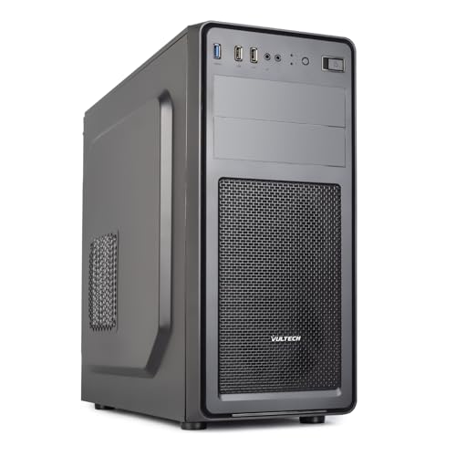 VulTech VCO-A2699 Case ATX senza Alimentatore, Computer Case compatto, Compatibile con MicroATX 1x USB 3.0, 2x USB 2.0, colore nero