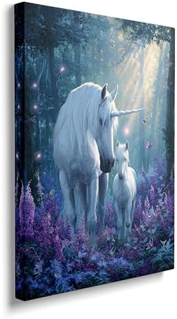 Unicorn Canvas Wall Art Unicorns Painting Decor Unicorn Prints Pi...