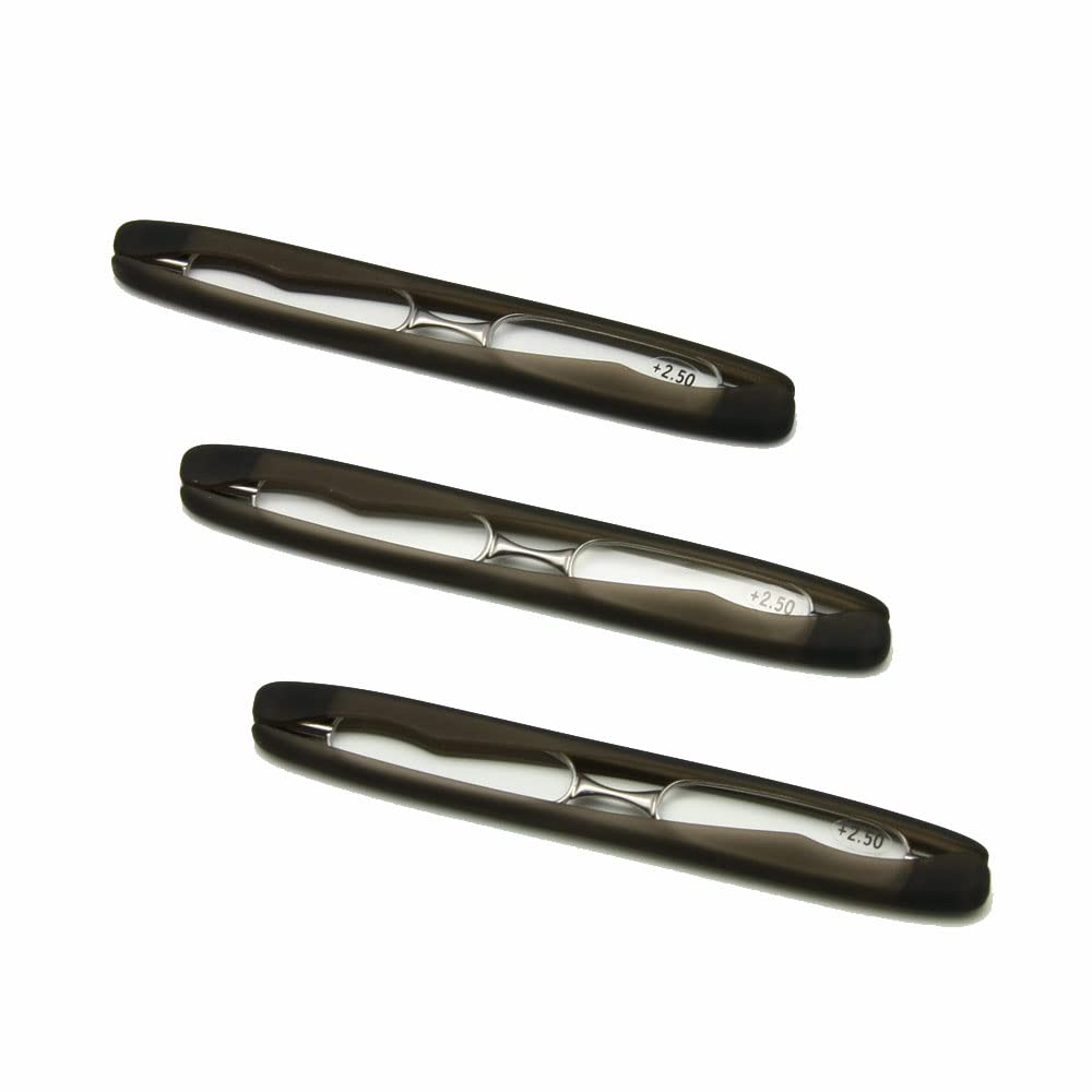 EnzoDate 3 pack Podreader Folding Reading Glasses, Mini Pocket Reader, Presbyopic Glasses