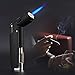 Jet Torch Cigar Lighter with Soft or Jet Flame Function and Butane Gas Visible Window, Fuel Refillable Windproof Cigarette Lighter