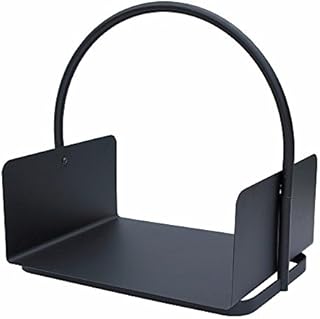 JVL 11-323 Conway Modern Fireside Accessory Log Coal Holder, Black, Steel, 41 x 47 x 30 cm