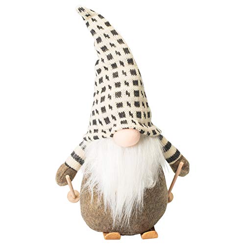 Napco Imports Skiing Snow Santa Gnome Medium 13 Inch Stuffed Christmas Tabletop Decoration